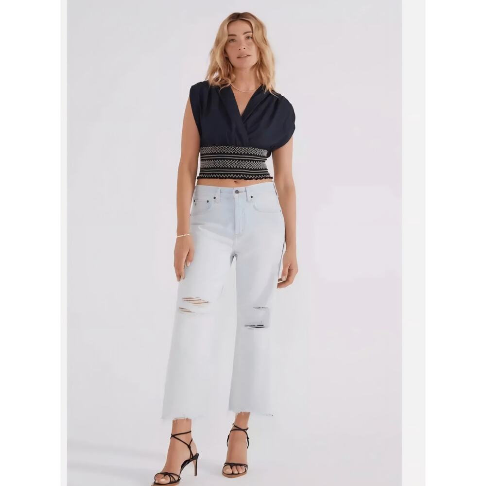NWT Etica Altin Loose Fit Crop Jeans Distressed Light Wash Anthropologie - 27 - Picture 3 of 14